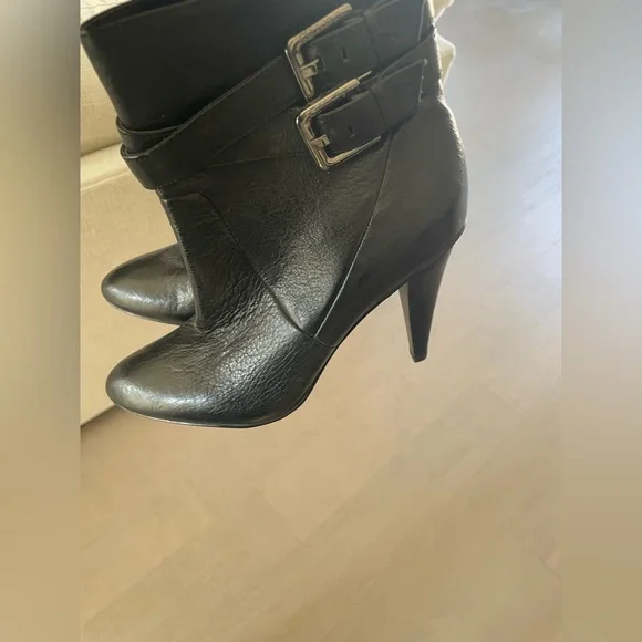 Calvin Klein Black Leather Ankle Boots - Picture 5 of 8